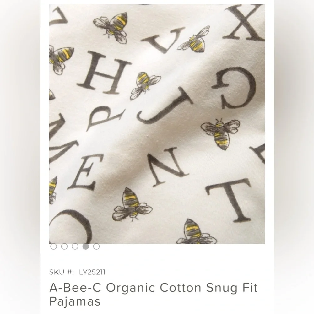 Burt's Bees | Organic Cotton Unisex A BEE C’s Alphabet Pajamas - Picture 7 of 8